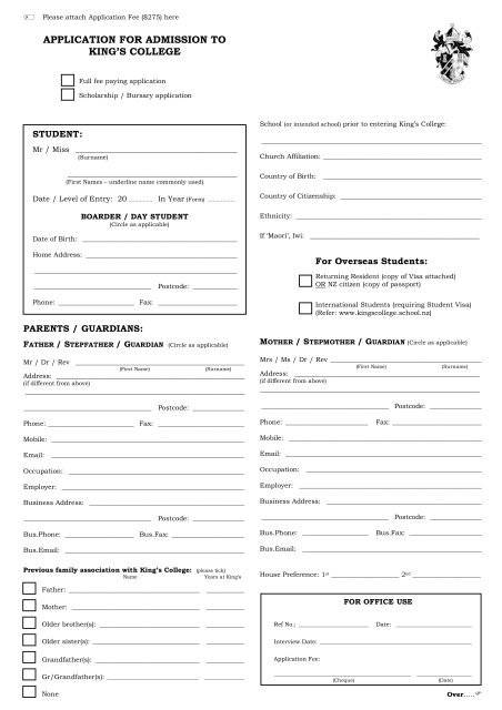 Application Form - King's College