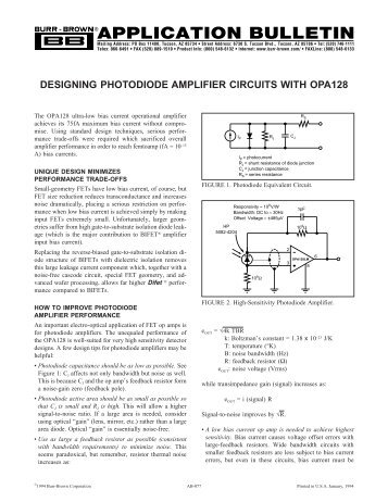 designing photodiode amplifier circuits with opa128 - EDG uchicago