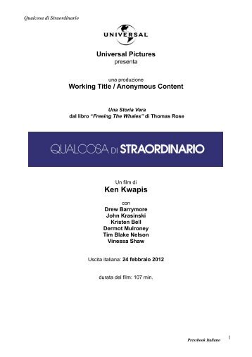 Qualcosa di Straordinario - Pressbook ITA