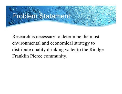 Campus Water Study - eRaven - Franklin Pierce University