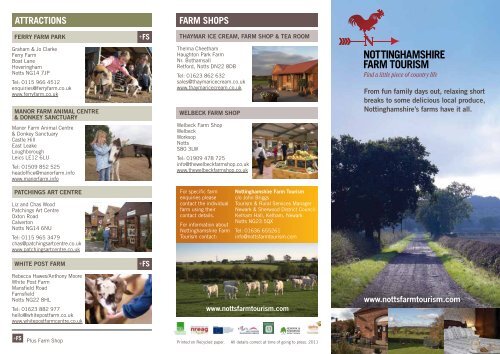 Nottinghamshire Farm Tourism leaflet - Newark and Sherwood ...