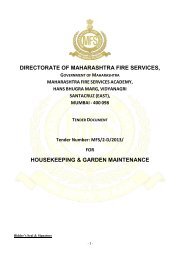 Tender for Housekeeping - Maharashtra Fire Services