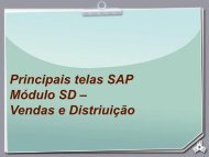 Principais telas SAP Módulo SD – Vendas e Distriuição