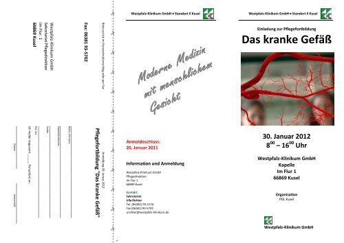 Das kranke Gefäß 30. Januar 2012 8 - Westpfalz-Klinikum GmbH