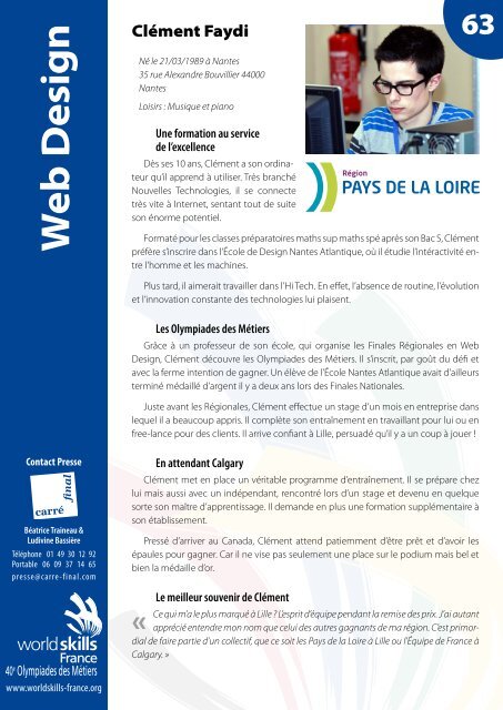 Dossier de presse 40es Olympiades des Métiers - WorldSkills France