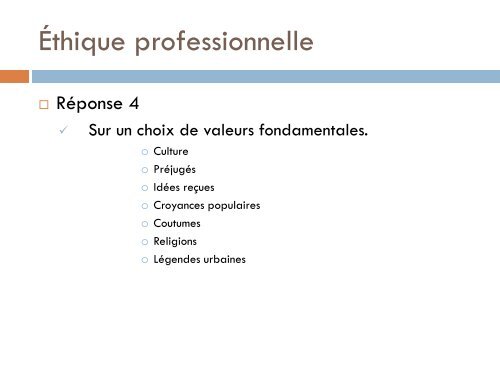 L'Éthique professionnelle