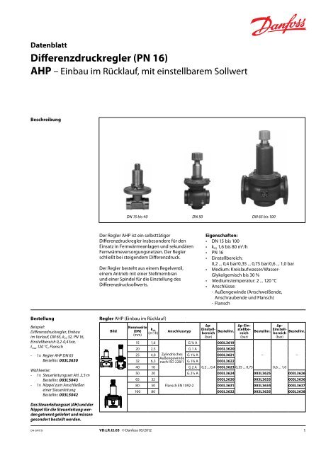 Differenzdruckregler (PN 16) - Danfoss