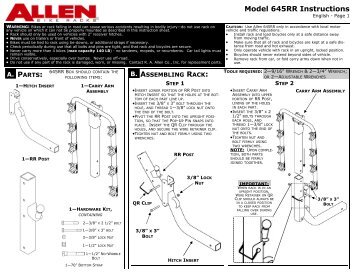 645RR Instructions - Allen Sports
