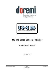 IMB and Barco Series-2 Projector Field Installer Manual - Doremi Labs
