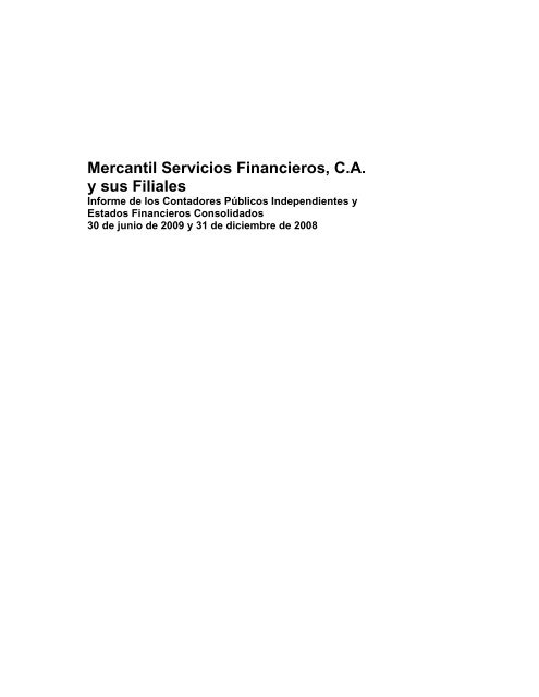 Mercantil Servicios Financieros, C.A. y sus Filiales