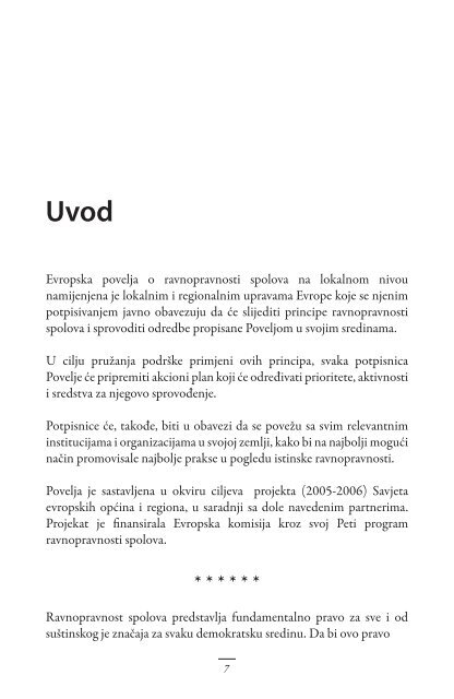 evropska povelja o ravnopravnosti spolova na ... - Grad Mostar