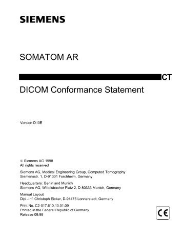 SOMATOM AR DICOM Conformance Statement - Siemens Healthcare