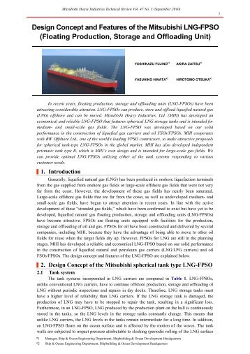 Design Concept and Features of Mitsubishi LNG-FPSO(Floating ...