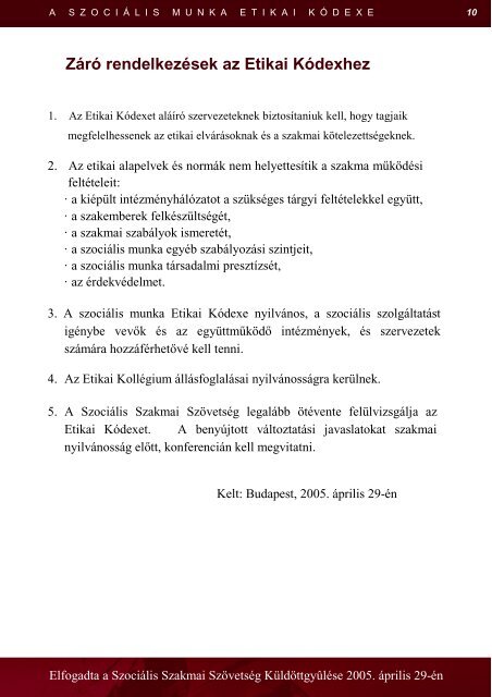 A Szociális Munka Etikai Kódexe pdf formátumban - Magyar ...