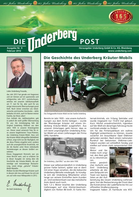 165 Jahre Underberg 165 Jahre Underberg 165 Jahre Underberg