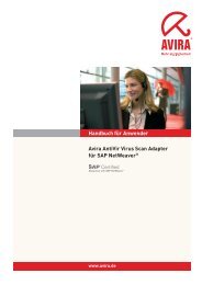 Benutzerhandbuch - Avira Antivir Virus Scan Adapter for SAP