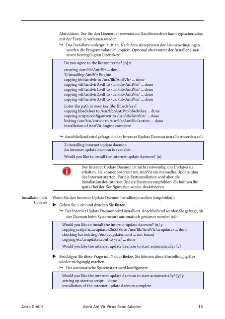 Benutzerhandbuch - Avira Antivir Virus Scan Adapter for SAP