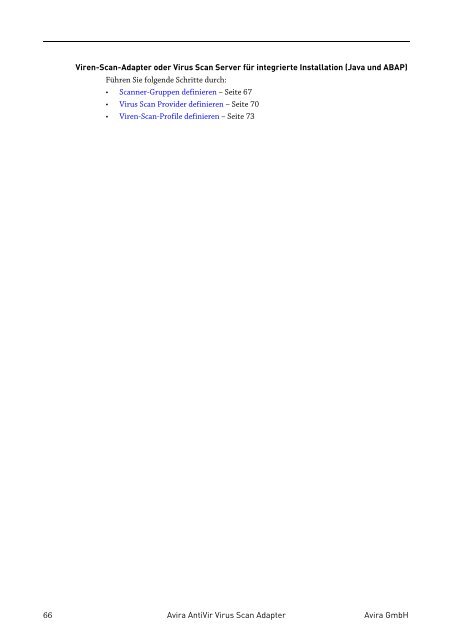 Benutzerhandbuch - Avira Antivir Virus Scan Adapter for SAP