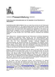 Pressemitteilung - FÃ¶rderverein St. Michael Oberjosbach eV