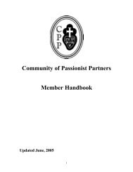 CPP Member Handbook.pdf - The Passionists of Holy Cross Province