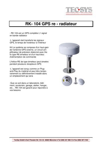 RK- 104 GPS re - radiateur - TecSys GmbH