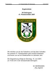 Ergebnisliste SV Deiringsen 41. PokalschieÃen 2007 Wir mÃ¶chten ...