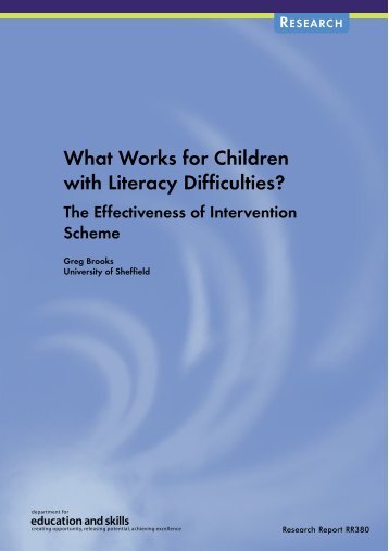 What Works for Children with Literacy Difficulties? - Digital ...