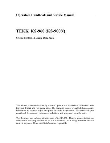 TEKK KS-960 (KS-900N) - Kwnet.net