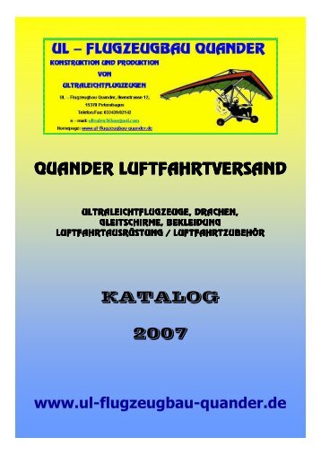 QUANDER LUFTFAHRTVERSAND - UL-Flugzeugbau Quander