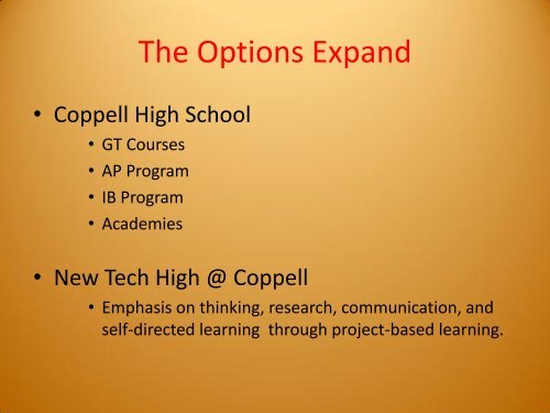 Gifted Education in Coppell ISD - Coppell Independent School District