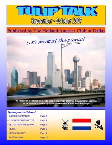 September 2007 - Holland-America Club of Dallas