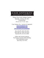 Winter Fine Art & Antique Auction Saturday, January - Case Antiques