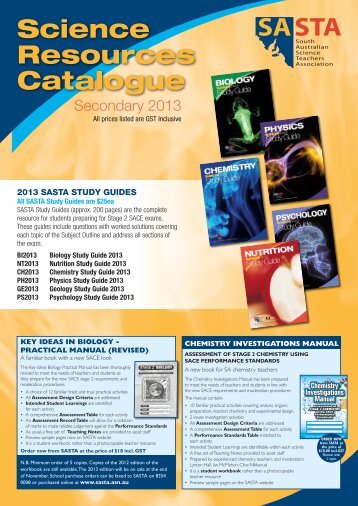 Science Resources Catalogue - South Australian Science Teachers ...