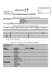 POST MORTEM EXAMINATION REPORT - Minster Vets