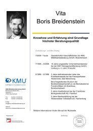 Vita Boris Breidenstein - KMU Mittelstandsberatung GmbH