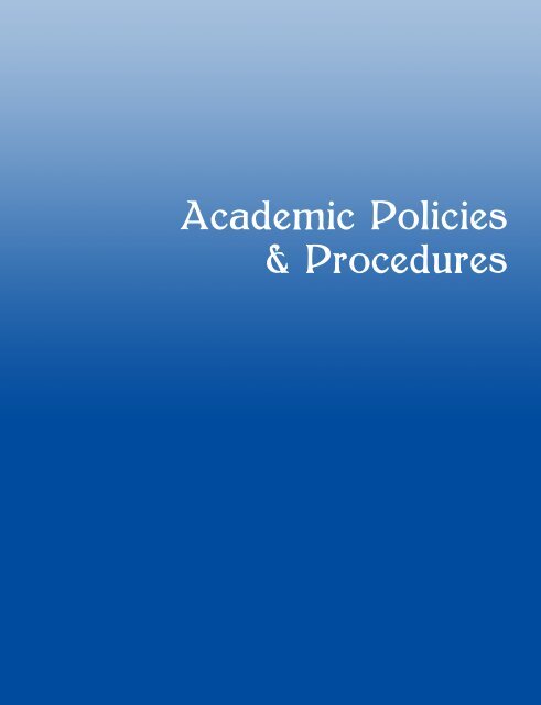 Academic Policies & Procedures - Cuyamaca College