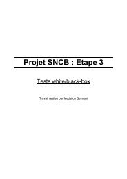 Projet SNCB : Etape 3