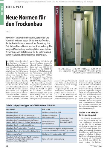 Neue Normen für den Trockenbau - VHT Darmstadt