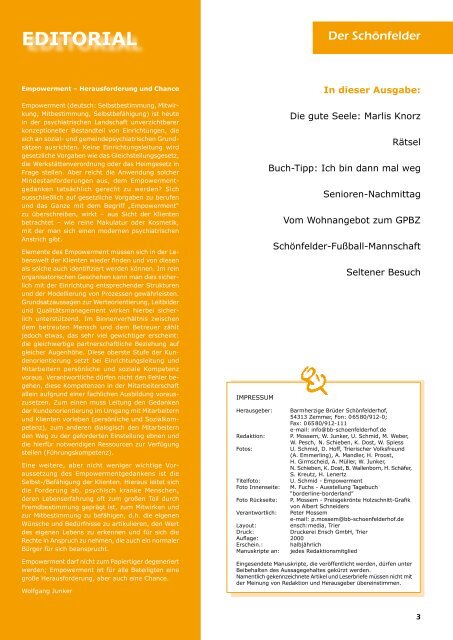 9. Jahrgang Nr. 1 2007 - Barmherzige Brüder Schönfelderhof