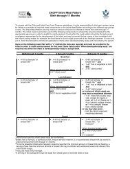 CACFP Infant Meal Pattern - WI Child Nutrition Programs (FNS)