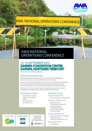 AWA NAtioNAl operAtioNs CoNfereNCe - Australian Water ...