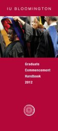 IU BloomIngton Graduate Commencement Handbook 2012