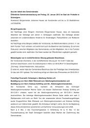 Sitzungsbericht Gemeinderat vom 20.01.2012 - Stadt Schwaigern