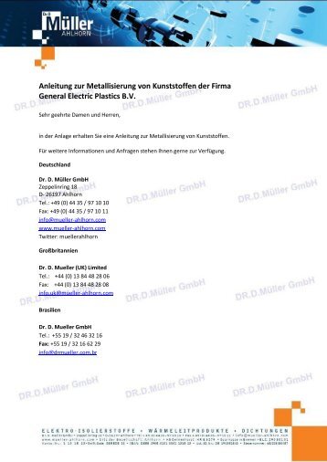 Anleitung zur Metallisierung von Kunststoffen der Firma General ...