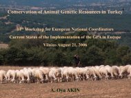Conservation of Animal Genetic Resources in Turkey