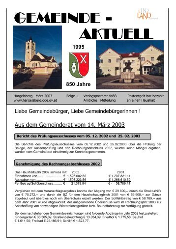 AKTUELL GEMEINDE - - Gemeinde Hargelsberg