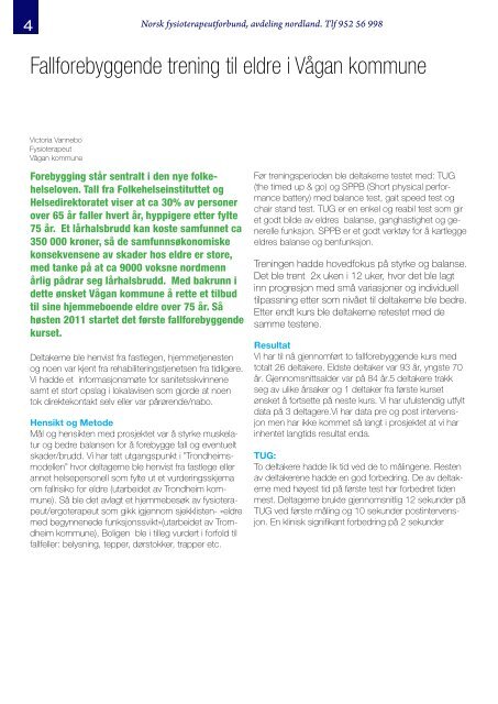 Lokalavisa 1 2013 A4c.pdf - Norsk Fysioterapeutforbund