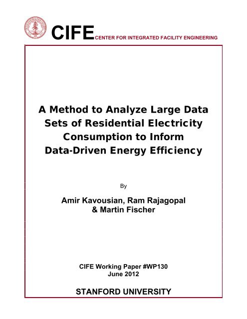 A Method to Analyze Large Data Sets of Residential Electricity ...