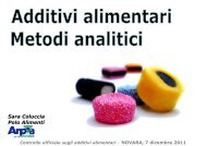 Metodi analitici degli additivi alimentari - ASL 13 Novara