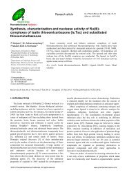 complexes of isatin thiosemicarbazone - PharmaInterScience